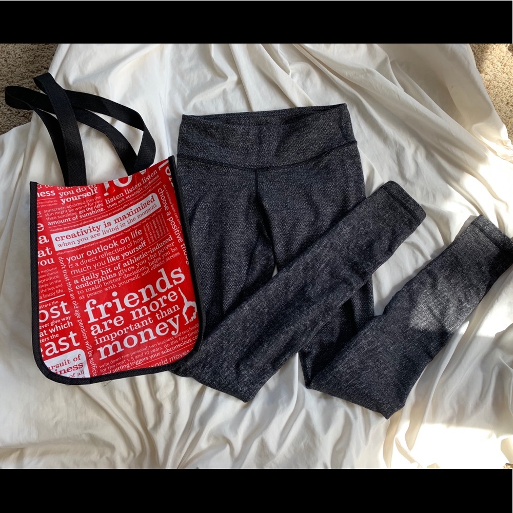 Lululemon Black Grey Herringbone Wunder Under